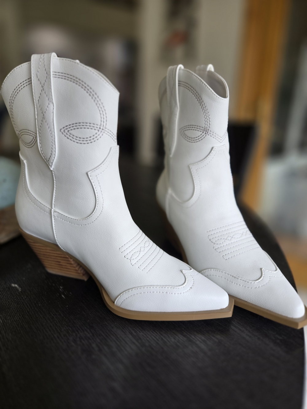 Billini White Western Ankle Boots